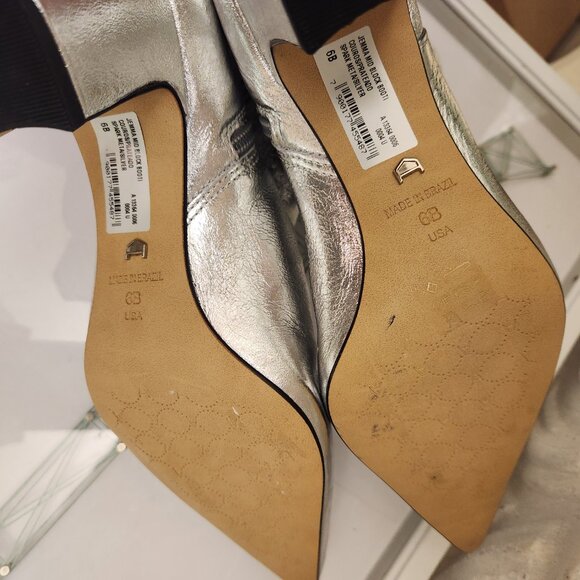 Arezzo Silver " Jemma" Block Booties. Leather. NIB. Size: Various - Picture 9 of 13